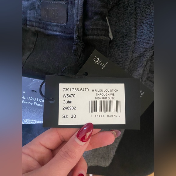 NWT Paige High Rise Lou Lou Flared Jeans - Midnight Dusk - Picture 9 of 13